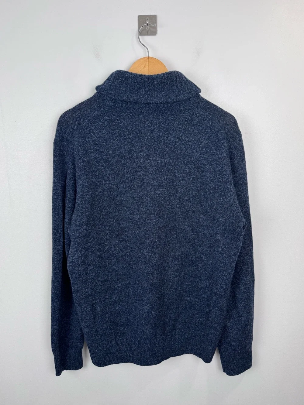 J.Crew Rugged Merino Wool Blend Shawl Collar Sweater Blue Men Size Medium
